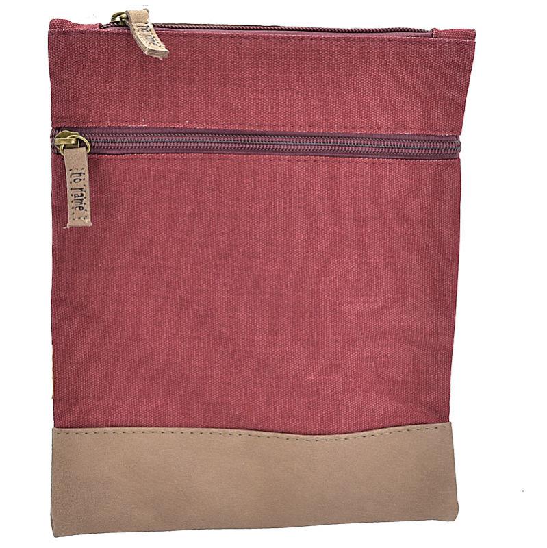 Handtasche Canvas Crossbag uni berry von No Name